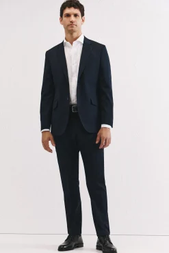 Calças marinhas slim fit