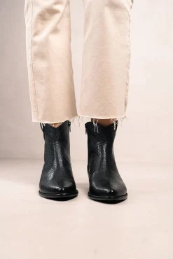 Calíope Botins cowboy vintage de pele