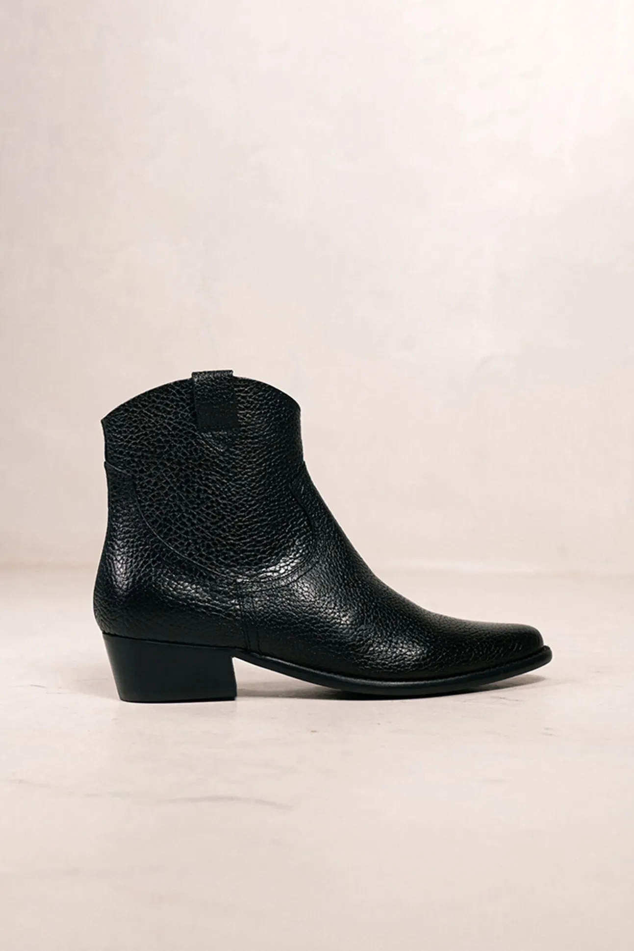 Calíope Botins cowboy vintage de pele