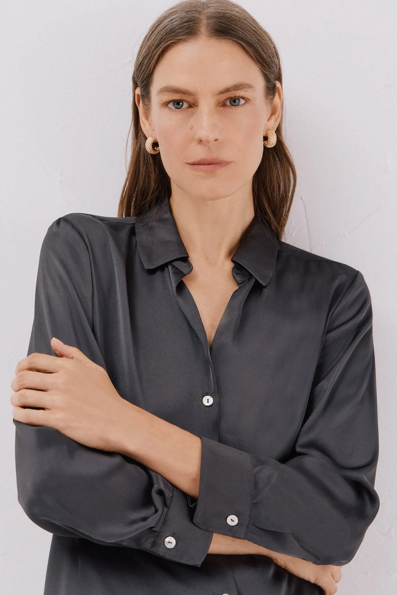 Camisa acetinada