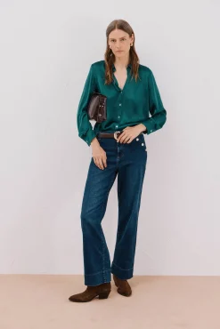 Camisa acetinada