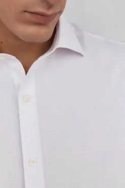 Camisa aos quadrados non iron + antimanchas