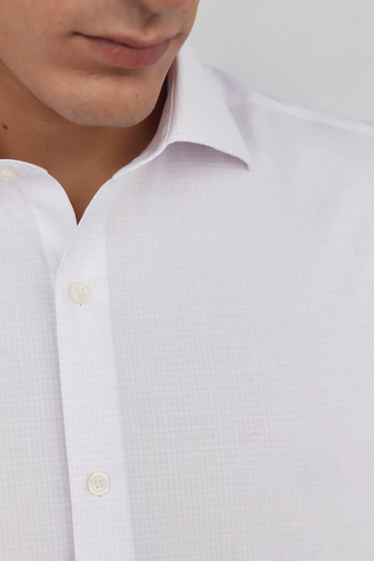 Camisa aos quadrados non iron + antimanchas