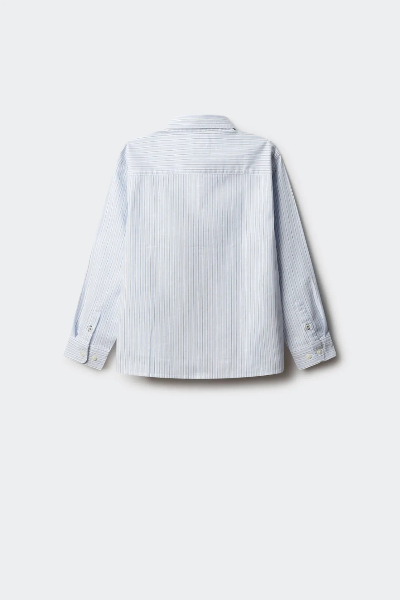Camisa azul listrada fina para menino