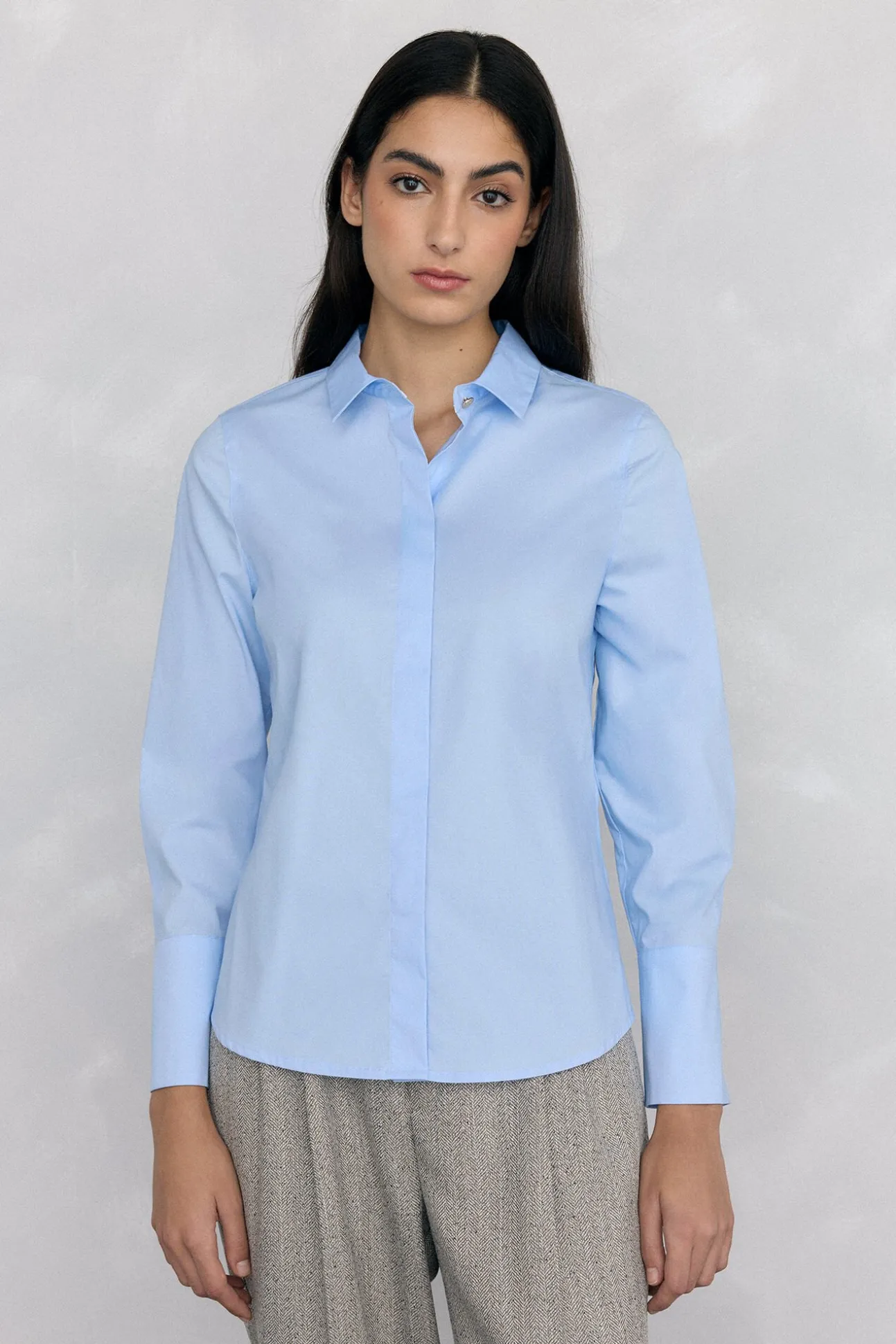 Camisa básica de ferro fácil