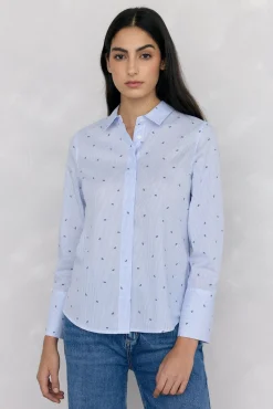 Camisa básica riscas fácil de passar