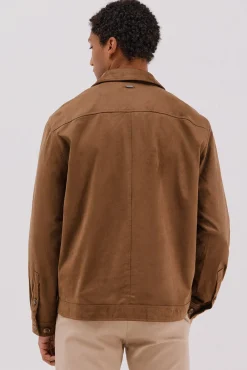 Camisa comprida efeito camurça