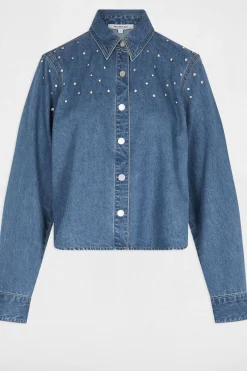 Camisa curta com cabochões