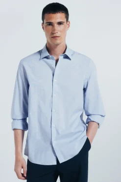 Camisa de algodão com debrum