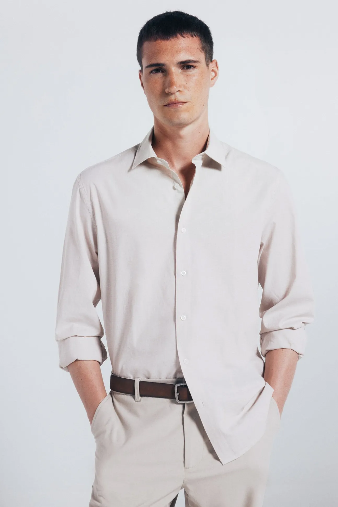 Camisa de algodão com debrum