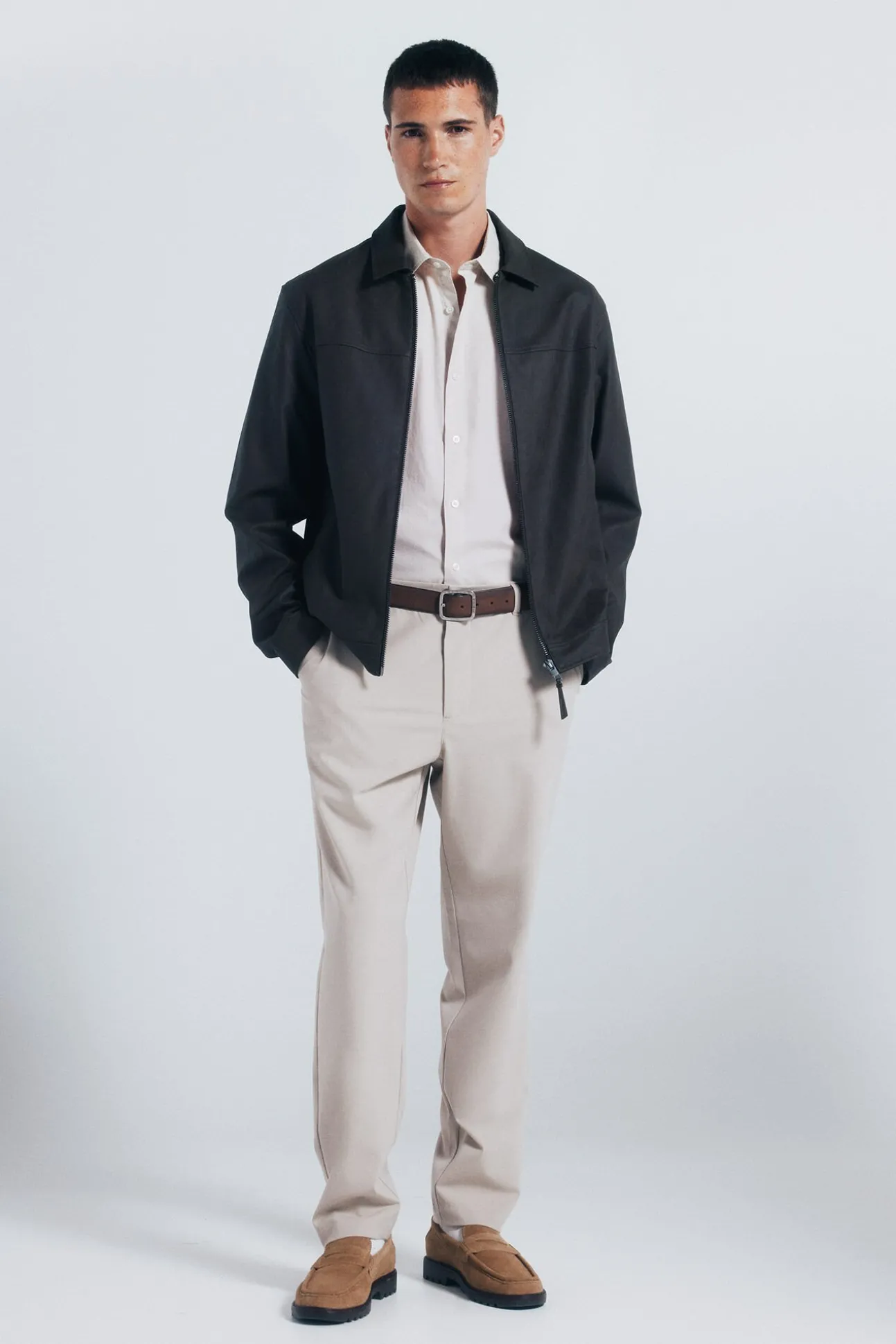 Camisa de algodão com debrum