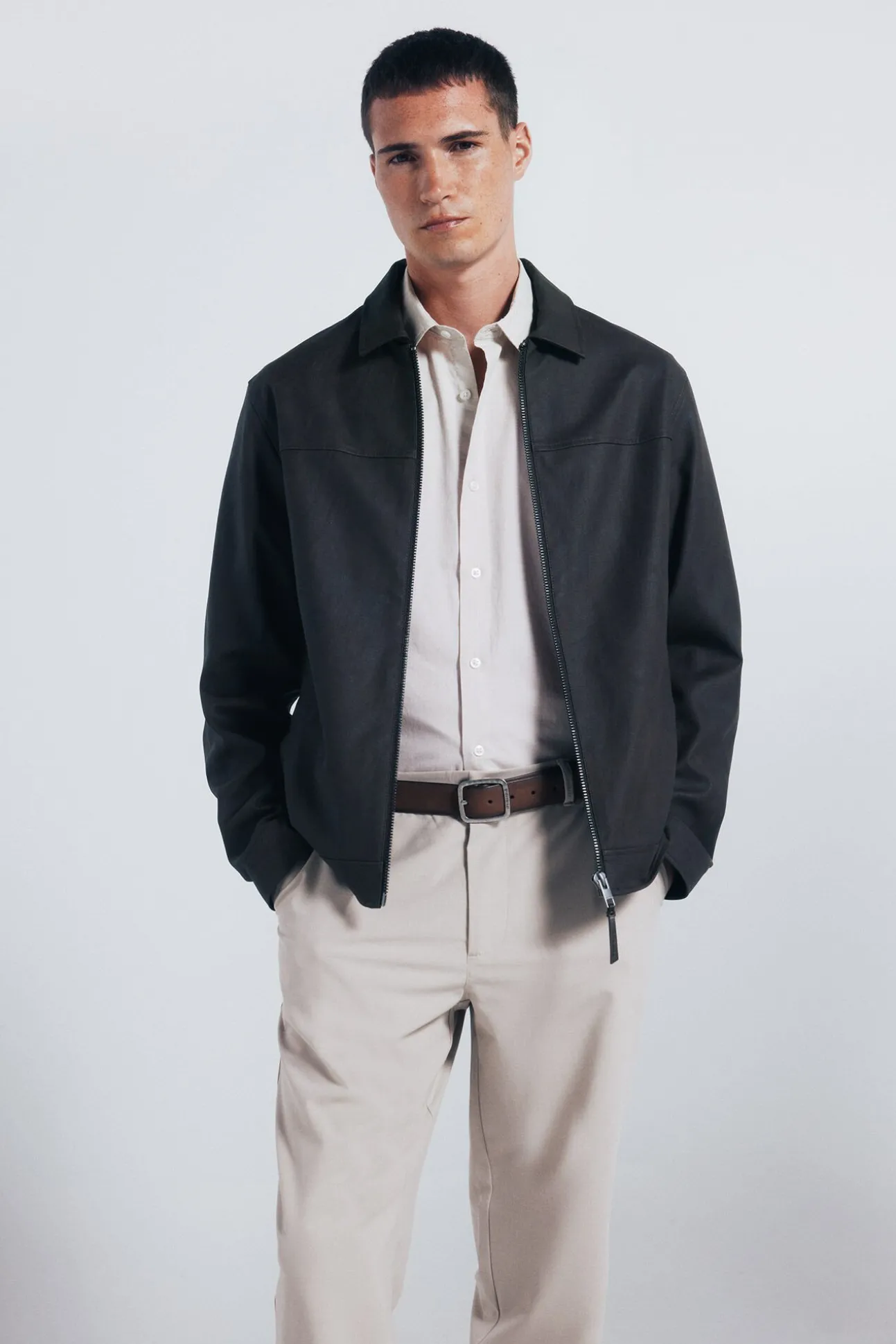 Camisa de algodão com debrum
