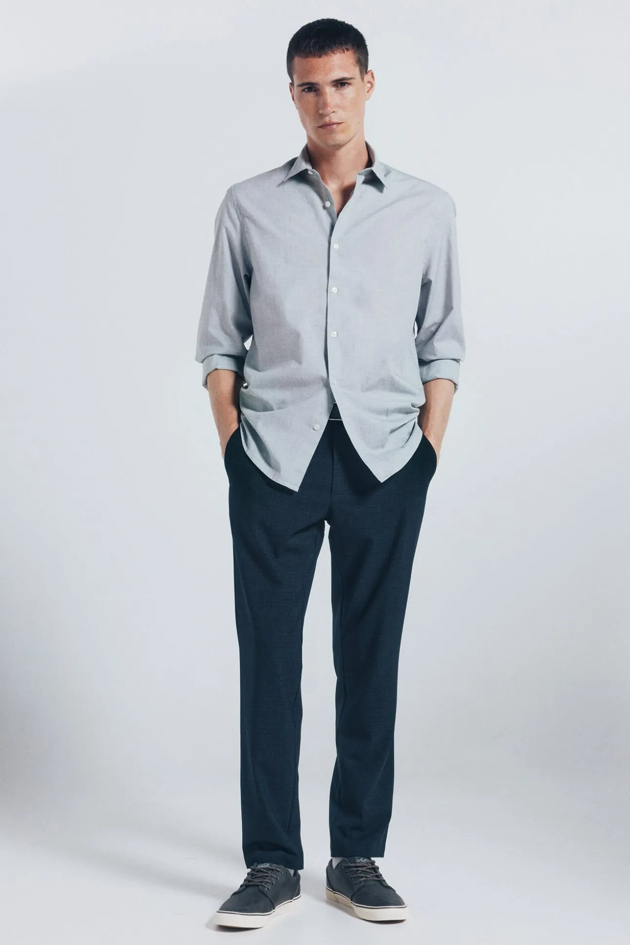 Camisa de algodão com debrum