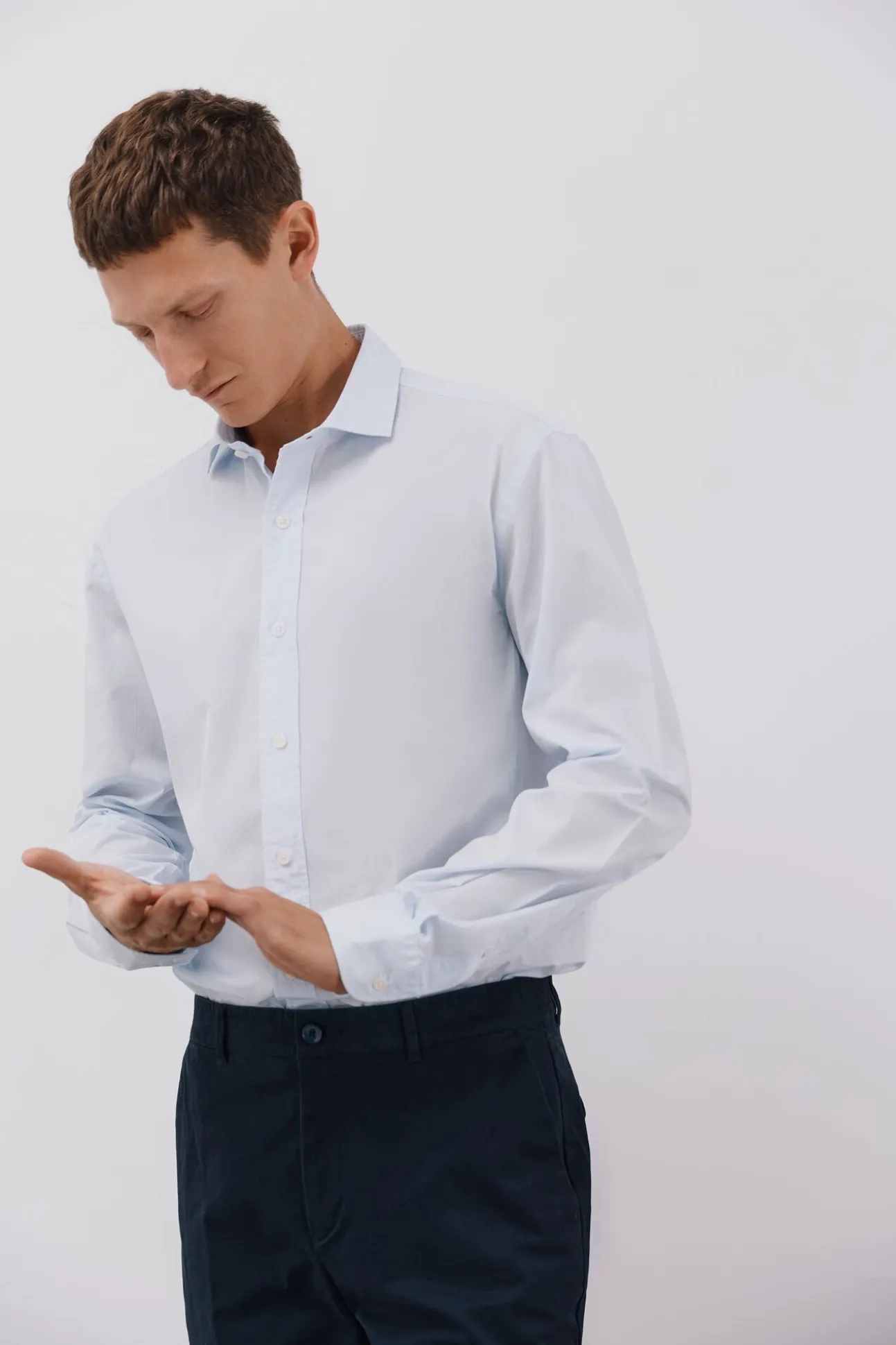 Camisa de algodão micro xadrez