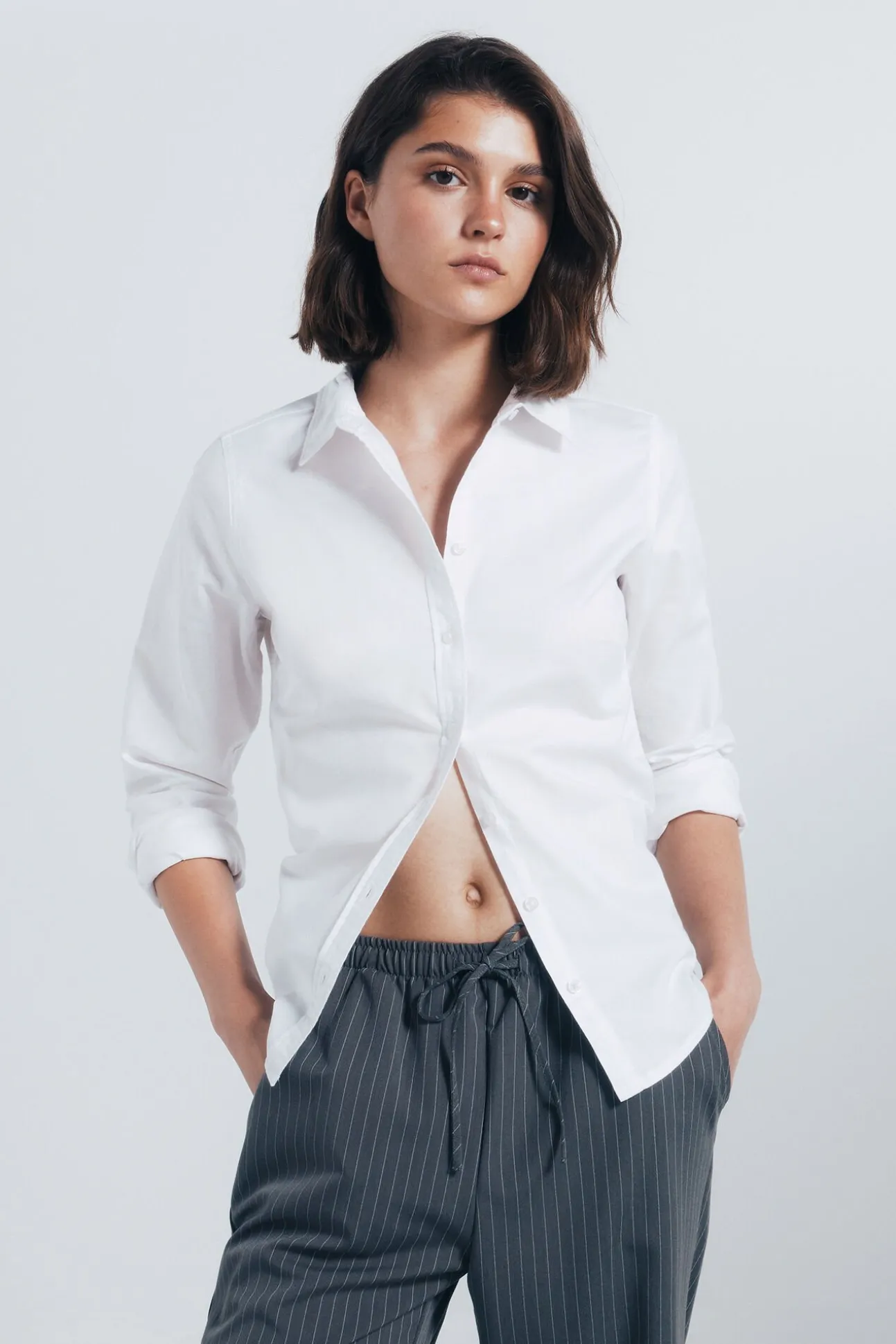 Camisa de algodão Oxford