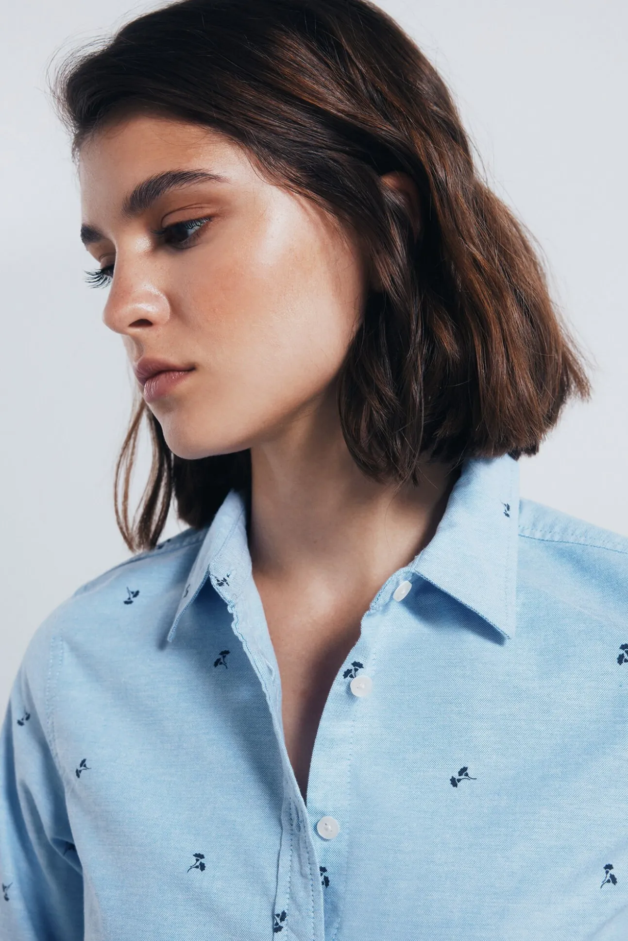 Camisa de algodão Oxford