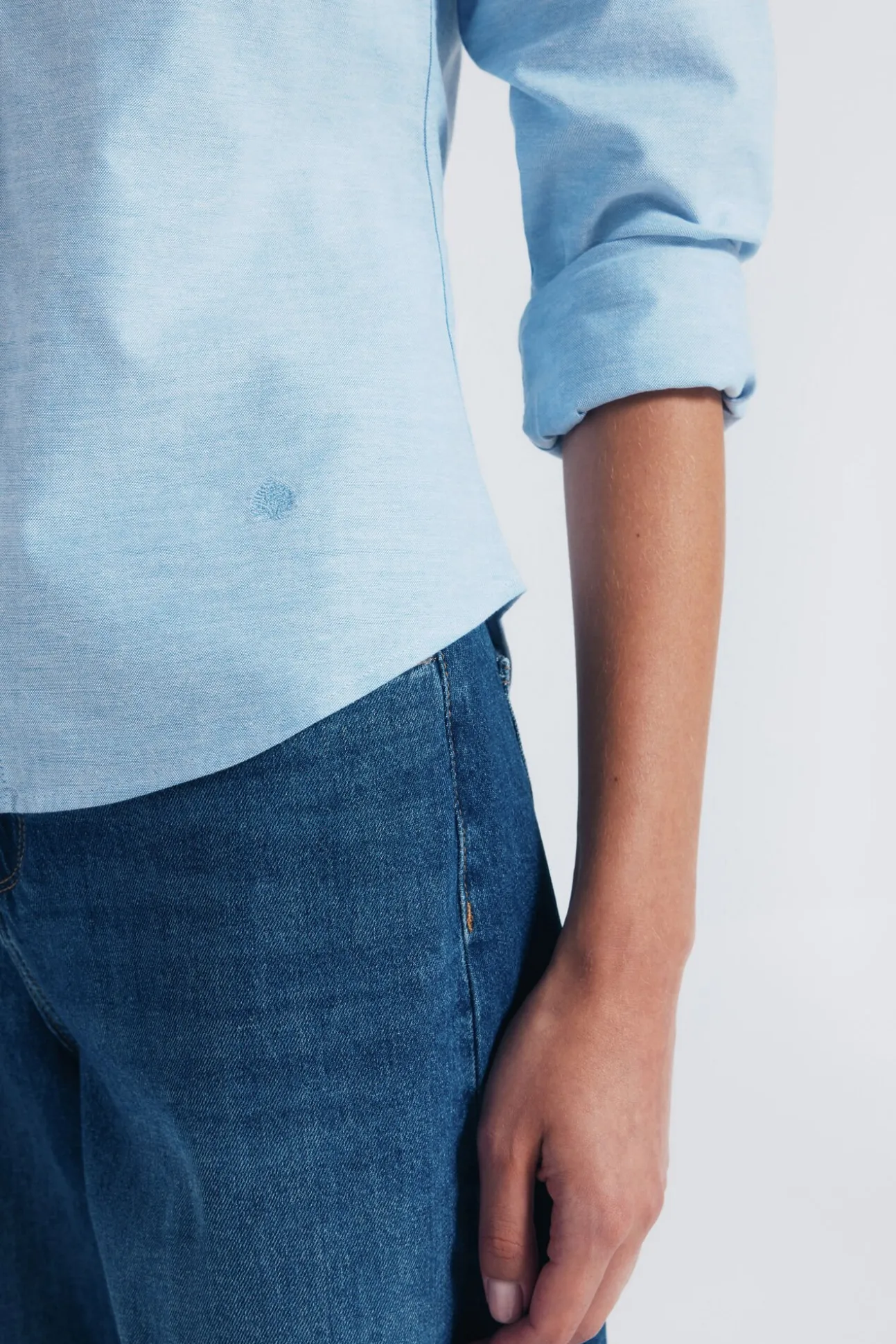 Camisa de algodão Oxford