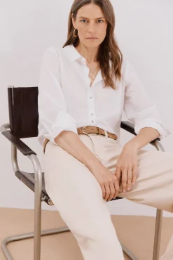 Camisa de algodão riscas
