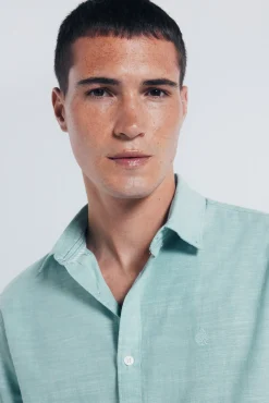 Camisa de algodão Slub
