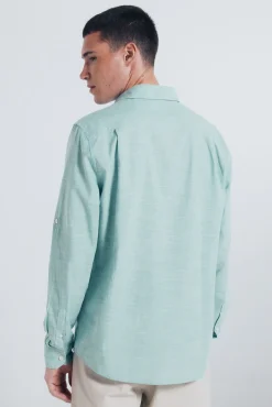 Camisa de algodão Slub
