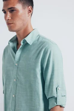 Camisa de algodão Slub