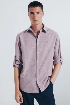 Camisa de algodão Slub