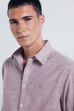 Camisa de algodão Slub