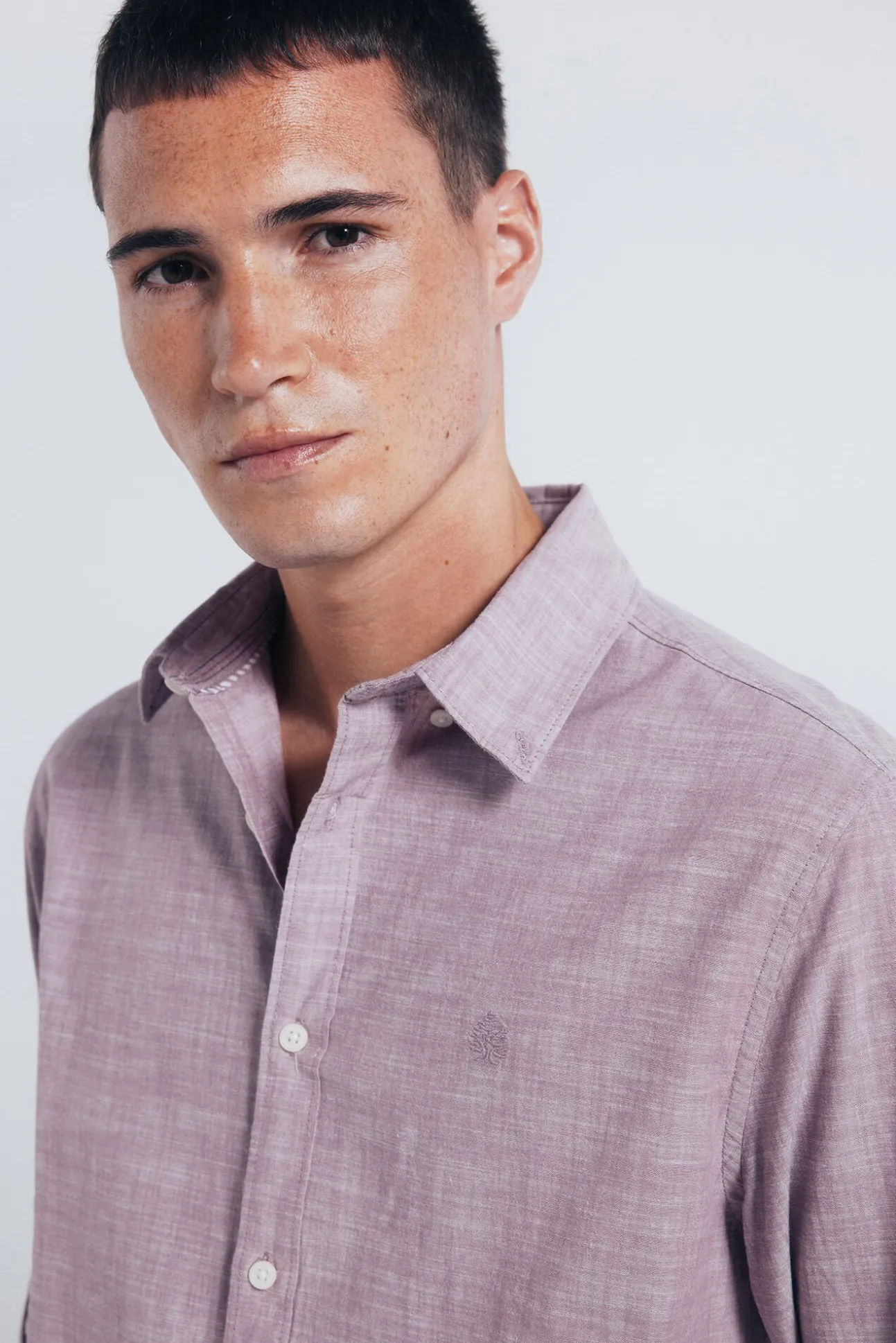 Camisa de algodão Slub