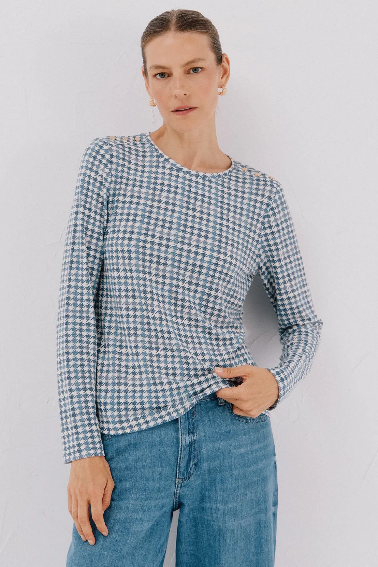 Camisa de caixa de botões