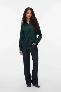 Camisa de cetim lisa