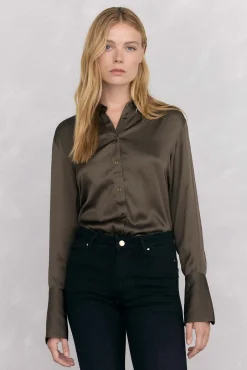 Camisa de cetim lisa
