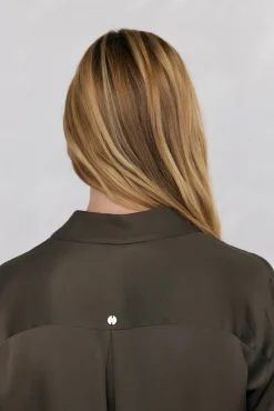 Camisa de cetim lisa
