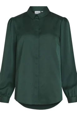 Camisa de cetim manga comprida