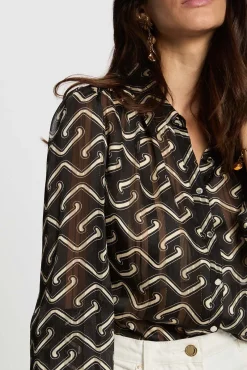 Camisa de chiffon estampada