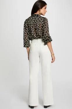 Camisa de chiffon estampada