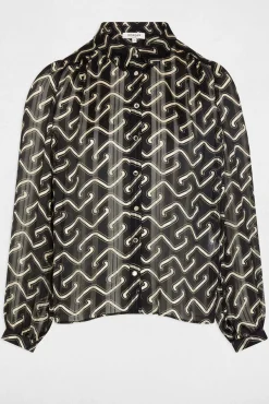 Camisa de chiffon estampada