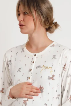 Camisa de dormir pré-mamã manga comprida Bambi