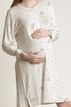 Camisa de dormir pré-mamã manga comprida Bambi