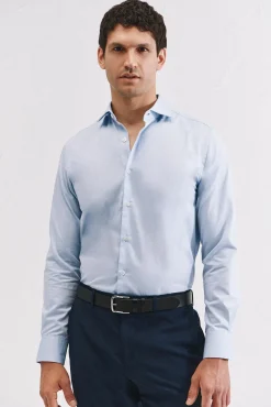 Camisa de fato lisa fácil de engomar