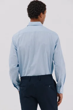 Camisa de fato riscas fácil de engomar