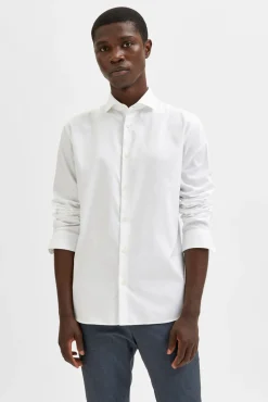 Camisa de manga comprida de vestir 100% algodão.