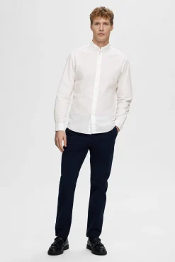 Camisa de manga comprida Slim Fit confecionada com algodão reciclado