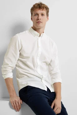 Camisa de manga comprida Slim Fit confecionada com algodão reciclado