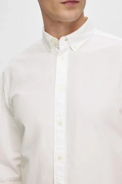 Camisa de manga comprida Slim Fit confecionada com algodão reciclado