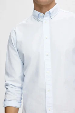 Camisa de manga comprida Slim Fit confecionada com algodão reciclado