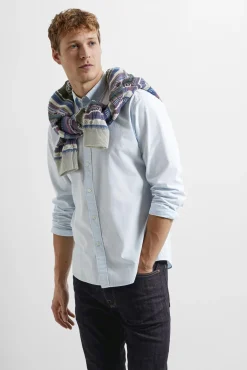 Camisa de manga comprida Slim Fit confecionada com algodão reciclado