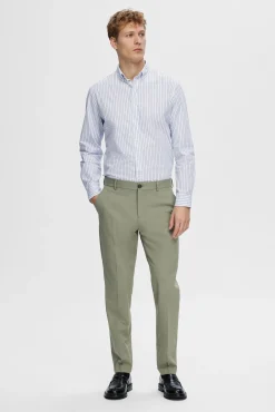 Camisa de manga comprida Slim Fit confecionada com algodão reciclado