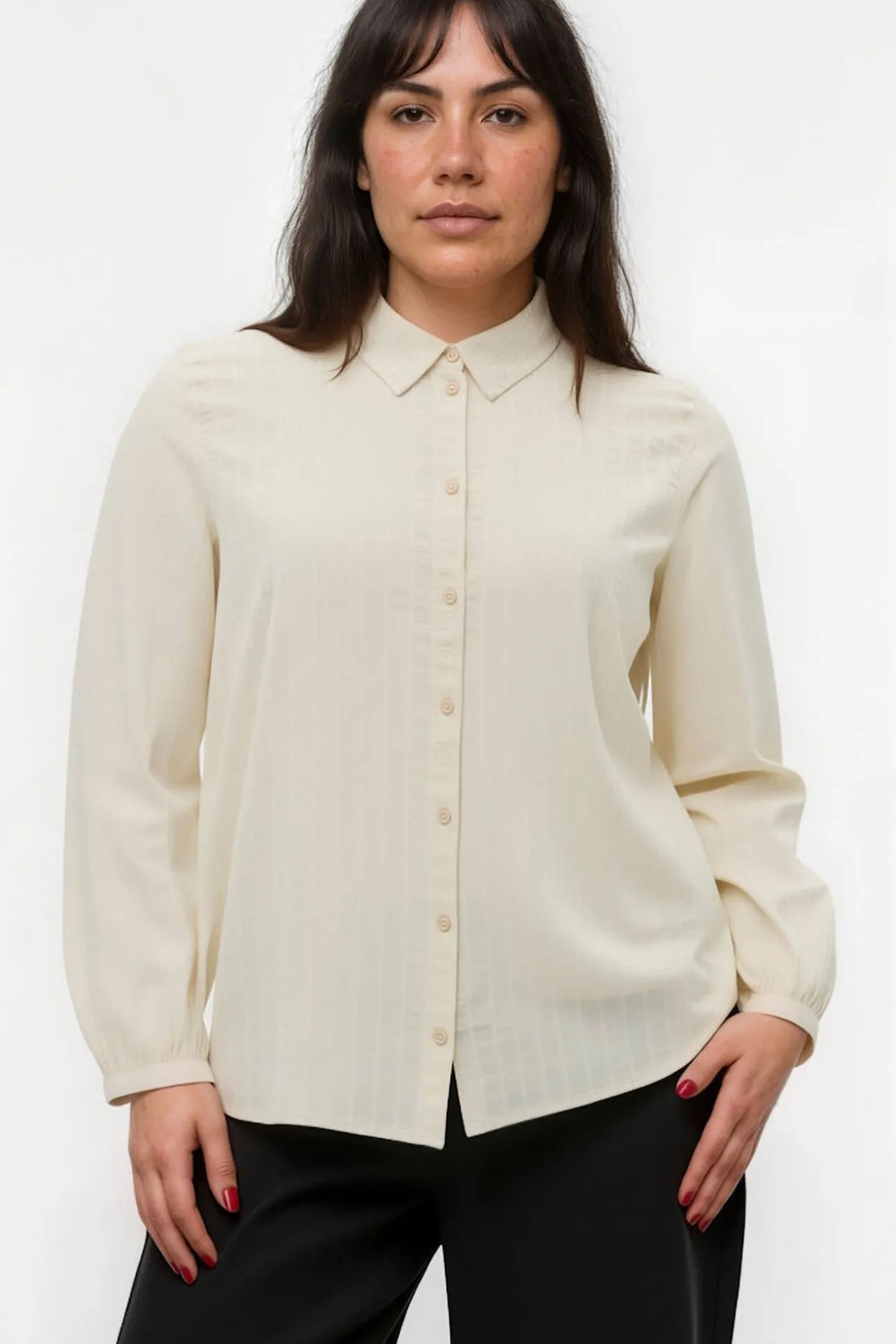 Camisa de manga manga comprida plus size