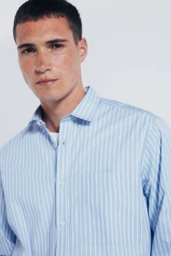 Camisa de popelina riscas