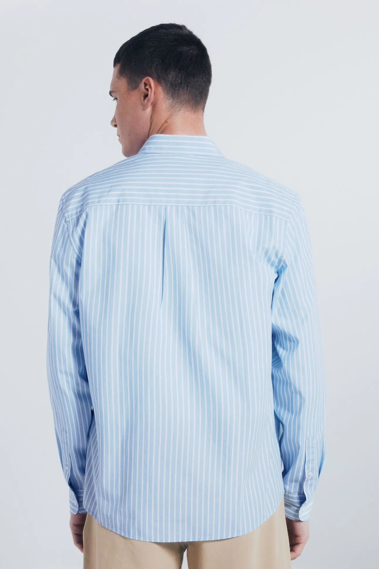 Camisa de popelina riscas